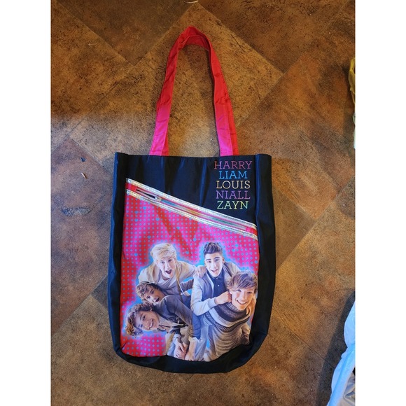Vintage Y2K‎ One Direction Zippered Tote Bag Harry Styles Purse 1D Glitter Liam - Picture 1 of 6